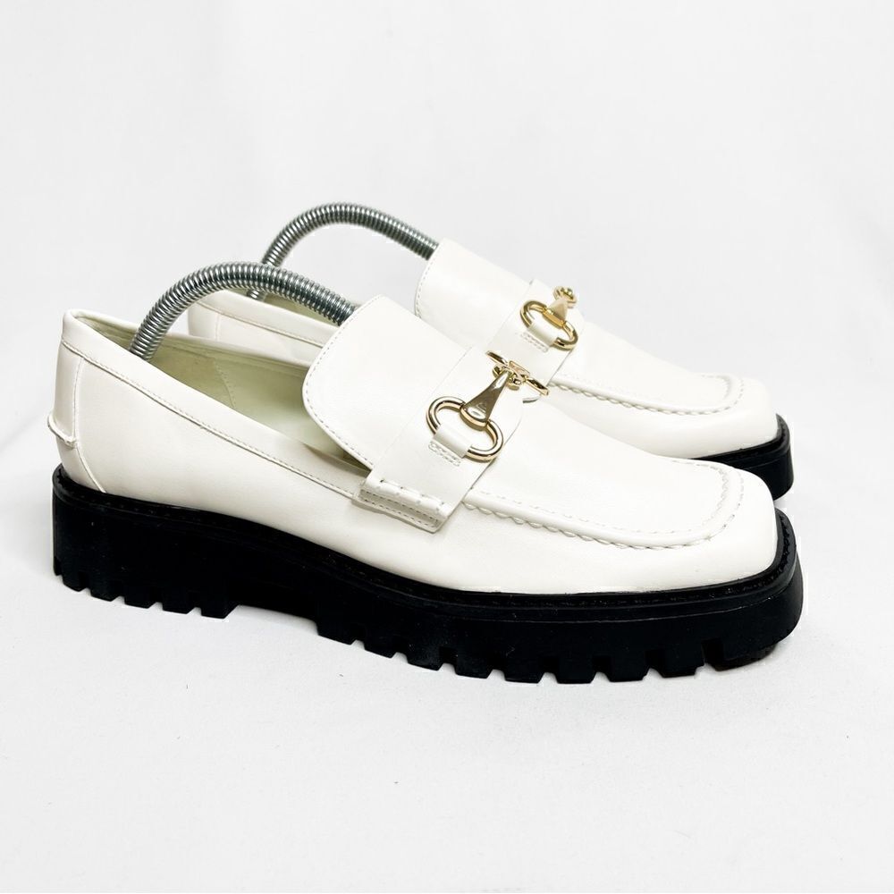 🍋 Open Edit • NEW Women’s Square Toe Chunky Platform Slip On Loafers Size 10